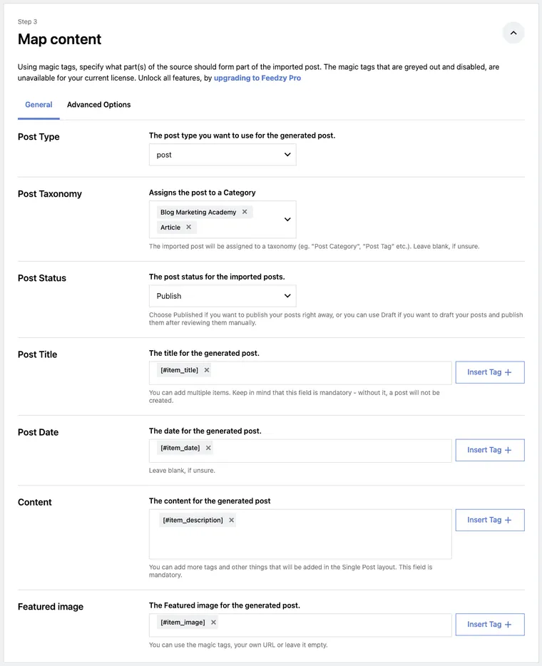 Feedzy - Map Content