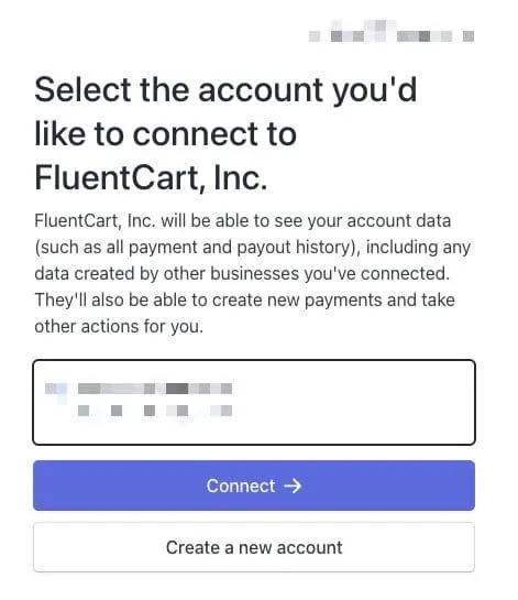 Stripe Connect sharing data with FluentCart, Inc.