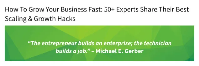 One of the posts on Michael Gerber's blog (from E-Myth fame) is a prime example of a viral list post. 50 experts. Yes, I was one of them. And yes, I shared it. :-)