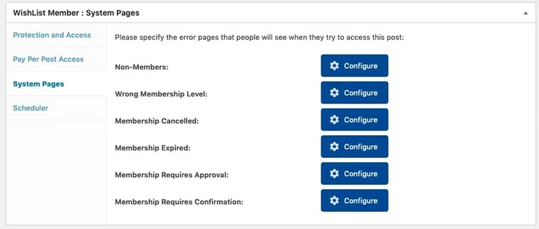 wishlist-member-page-settings