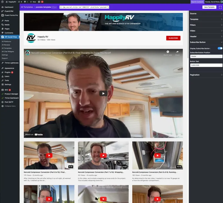WP Social Ninja Template Editor