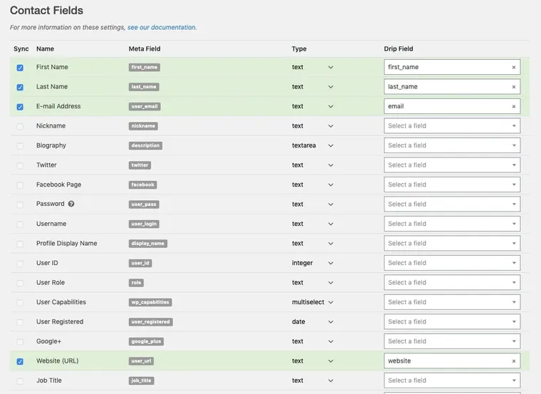 WP Fusion Review - Field Mapping