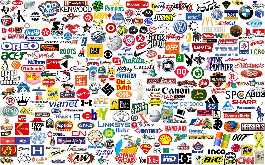 Collage of branding logos