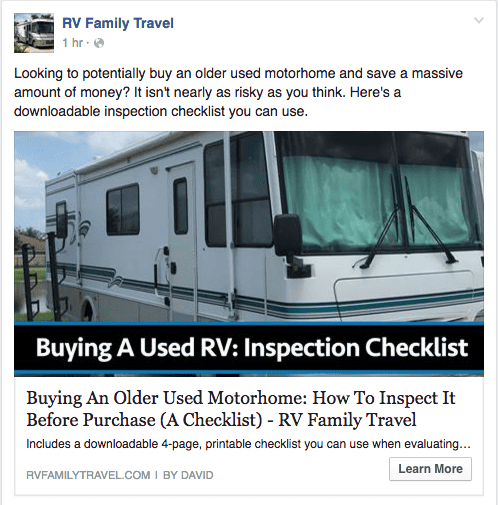 facebook ad to get more blog traffic