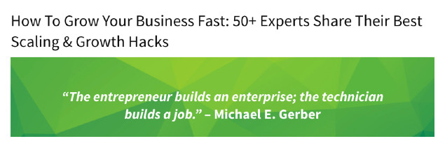 One of the posts on Michael Gerber's blog (from E-Myth fame) is a prime example of a viral list post. 50 experts. Yes, I was one of them. And yes, I shared it. :-)
