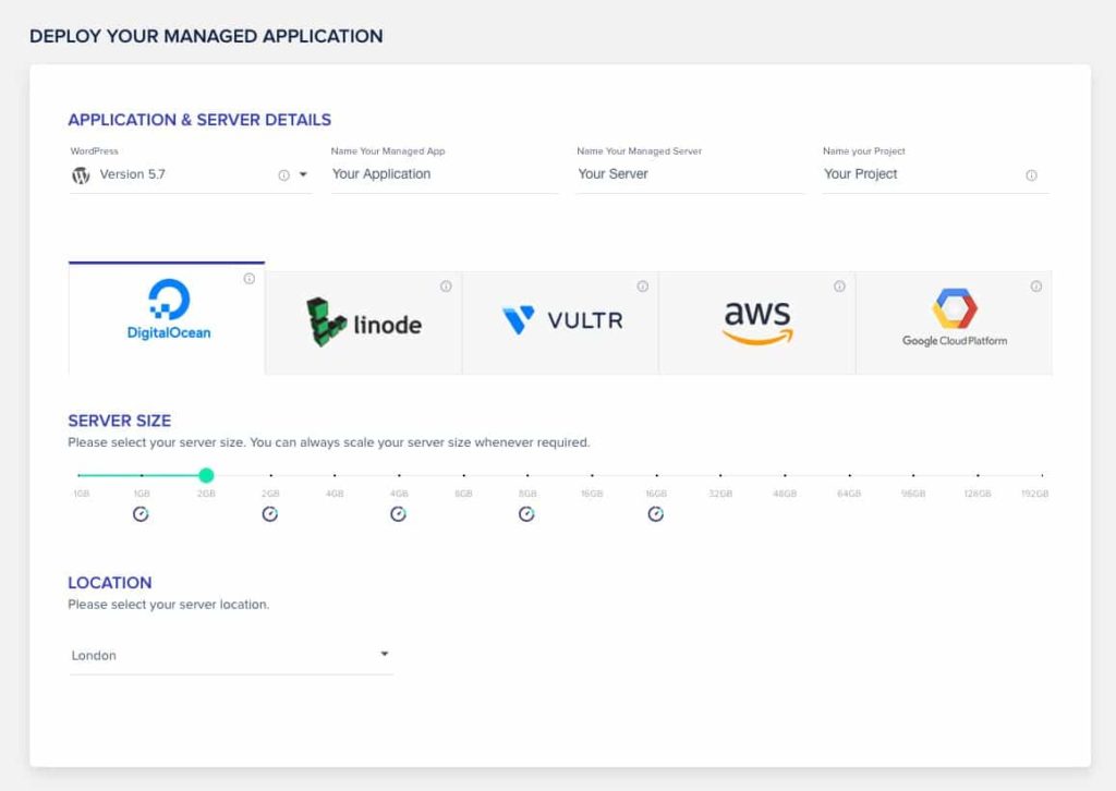 cloudways-activate Cloudways server choices