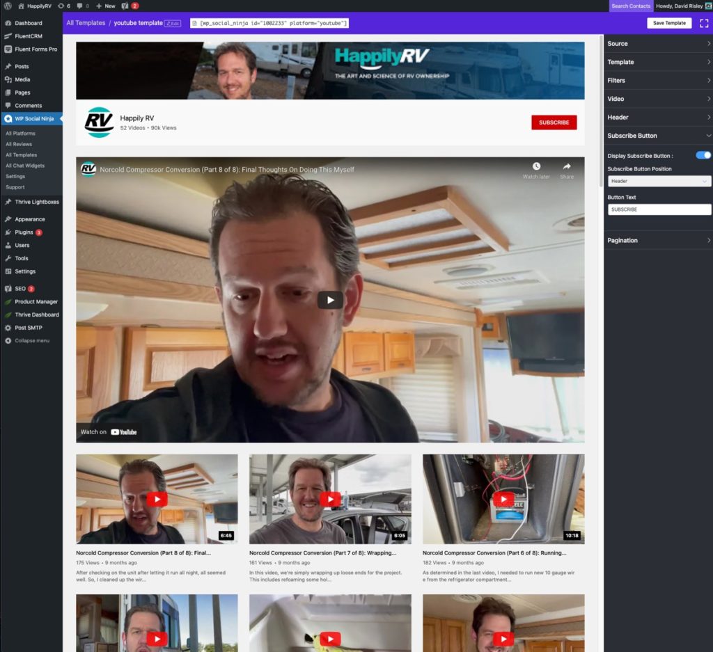 WP Social Ninja Template Editor