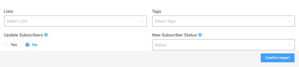 FluentCRM Import Settings
