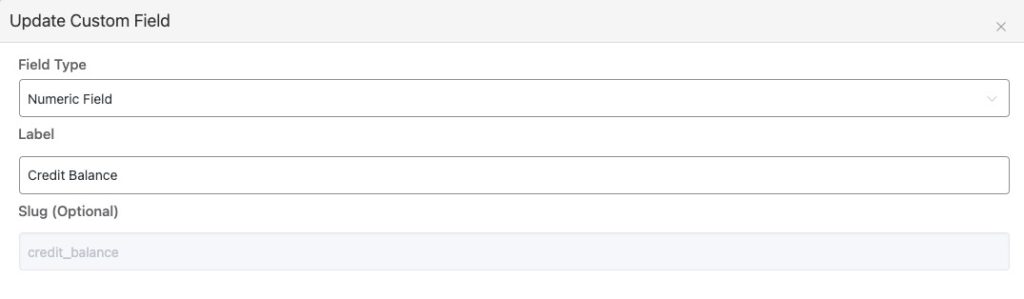 Service Credit System - FluentCRM Custom Field