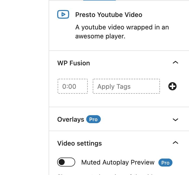 Mockup of future integration of WP Fusion Media Tools and Presto Player