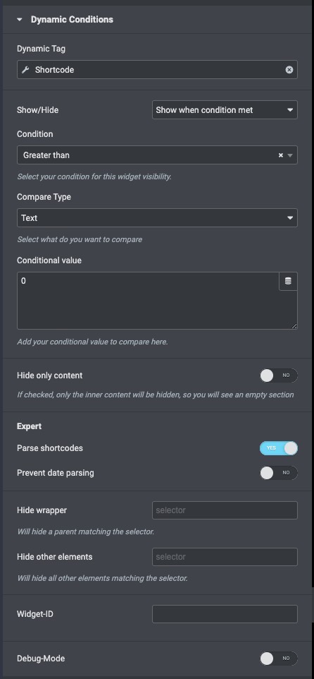 Dynamic Conditions in Elementor