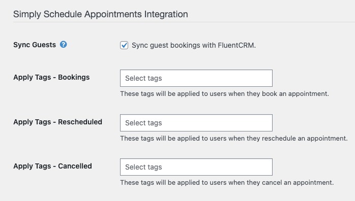 Simply Schedule Appointments - WP Fusion Integration