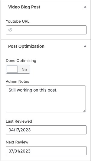 Custom fields in block editor side panel