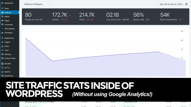 How To Show Your Site Analytics Inside WordPress (Without Big Tech)
