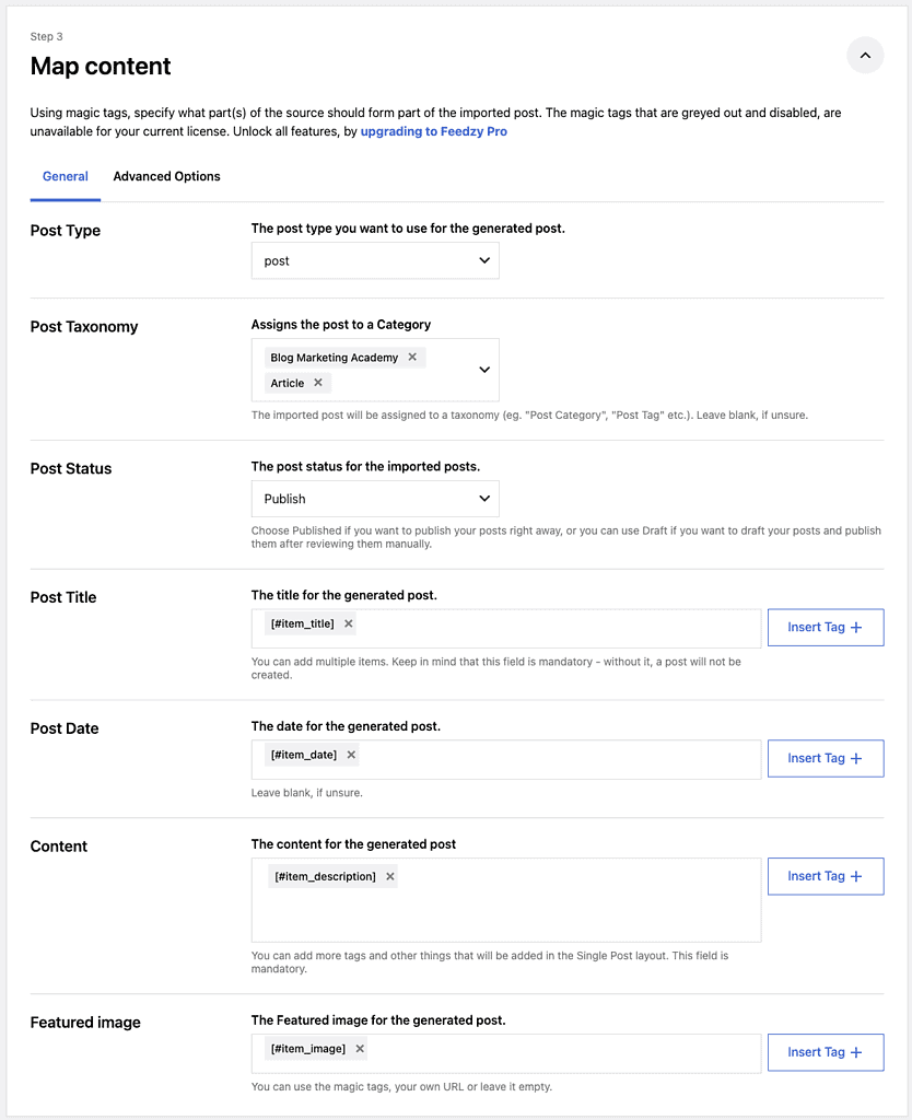 Feedzy - Map Content