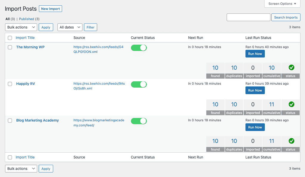 Post Imports In Feedzy