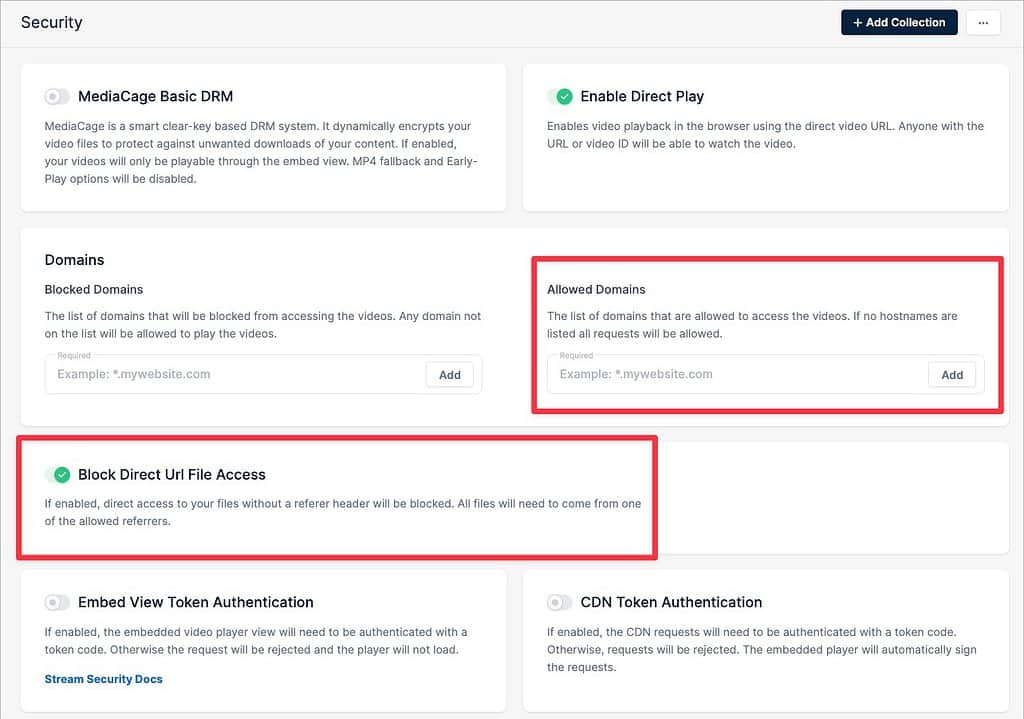 Video Hosting For Membership Sites - Bunny.Net Security Settings