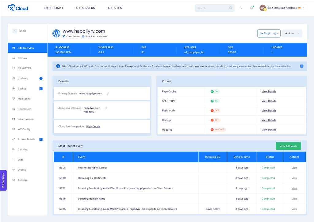 xCloud Hosting Control Panel