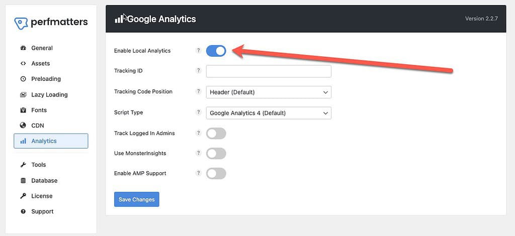 Google Analytics for WordPress: Use PerfMatters for easy integration