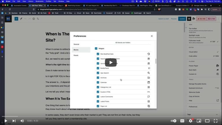 How To Reduce WordPress Block Editor Bloat By Disabling Panels and Blocks