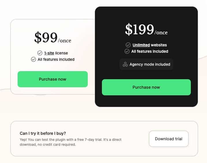 AnalyticsWP Pricing Table